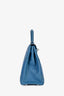 Hermès 2014 Blue Leather Ghilles Kelly 32 PHW