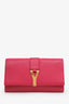 Saint Laurent Hot Pink Leather Ligne Clutch