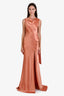 Sau Lee Terracotta Satin Open Back 'Priscilla' Gown Size 2