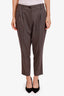 Dolce & Gabbana Brown Check Virgin Wool Straight Leg Pant Size 44