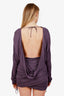 Christopher Esber Purple Lunda Draped Open Back Mini Dress Size 10