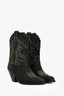 Raye Black Suede Printed Western Ankle Boots Size 6.5