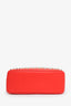 Christian Louboutin Red Leather Spike Accent 'Triloubi' Shoulder Bag