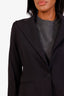 Ensemble Ralph Lauren Black Label composé d’un blazer noir en laine à un bouton et d’une jupe midi, taille 2