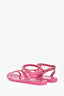 Valentino Hot Pink Rubber Cage Rockstud Sandals Size 38