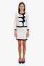 Moschino White Cotton Button-Up Bow Blazer and Mini Skirt Set Size S