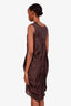 Rick Owens Brown Draped Sleeveless Midi Dress Size US 2