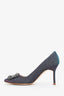 Manolo Blahnik Iridescent Glitter Crystal Buckle Hangisi 90 Pumps Size 39