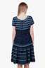 Oscar de la Renta 'Robe en maille à broderies' Mini Dress Size 10