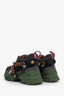 Gucci Green Suede and Mesh Flashtrek Crystal Sneakers Size 36.5