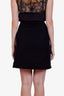 Gucci Black Wool Blend Pearl Button Skirt Size 38