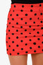 Marni Red/Black Polka-dot Crepe Mini Skirt Size 36