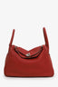 Hermès 2012 Rouge Clemence Leather Lindy 30