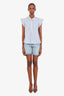 Agolde Light Blue Denim Criss Cross Shorts Size 24