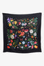 Gucci Black Silk Floral Scarf