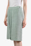 Pre-Loved Chanel™ 1998 Light Blue Wool Pleated Midi Skirt Size 40