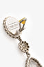 Miu Miu Silver Tone Blue Crystal Drop Clip On Earrings