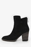 Aquatalia Black Suede Wooden Block Heel Ankle Boots Size 5