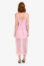 Camila Coelho Pink Chiffon Sheer Bustier Top + Midi Skirt Set Size S