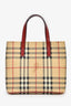 Burberry Brown/Burgundy Novacheck Leather Mini Tote Bag