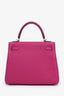 Hermès 2018 Rose Pourpre Togo Leather Retourne Kelly 25 Top Handle With Strap