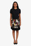 Dolce & Gabbana Black/Multicolour Silk Floral Print Pleated Skirt Size 42