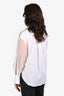 Brunello Cucinelli White Silk Beaded Stripe Detail Sheer Long Sleeve Shirt Size M