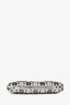 Pre-loved Chanel™ 2008-09 Silver/Black Leather Metallic CC Mixed Frame Clutch