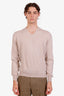 Ralph Lauren Purple Label Beige Virgin Wool V-Neck Sweater Size 50 Mens