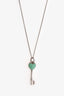 Tiffany & Co. Sterling Silver/Blue Enamel Mini Heart Key Pendant Necklace
