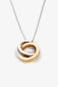 Tiffany & Co. Sterling Silver and 18K Gold Interlocking Circles Pendant Necklace