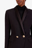 Balmain Black Structured Double Breasted Blazer Size 36