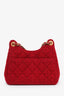 Pre-loved Chanel™ 2022+ Red Wool CC Mini Hobo Shoulder Bag