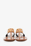 Valentino Beige Leather Vlogo Slingback Flat Sandals Size 36.5