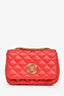 Versace Red Nappa Quilted Leather Medusa Chain Crossbody Bag