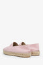 Pre-loved Chanel™ Pink Lambskin Leather Interlocking CC Logo Espadrilles Size 40