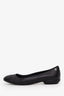 Pre-loved Chanel™ Black Leather CC Cap Toe Flats Size 36