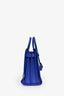 Saint Laurent Blue Grained Leather Baby 'Sac de Jour' Top Handle Bag With Strap