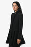 Alexander McQueen Black Wool Single Breasted Coat Size 38