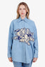Gucci 2019 Denim Crystal Logo 'Year of the Pig' Long Sleeve Shirt Size M