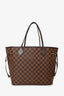 Louis Vuitton 2018 Damier Ebene Rose Ballerine Neverfull MM With Pouch