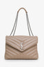 Saint Laurent Beige Leather Toy Puffer Loulou Shoulder Bag