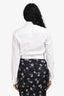 Alia White Cotton Cropped Long Sleeve Button Down Shirt Size 42