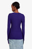 Burberry Purple Ribbed Long Sleeve Shirt Size S