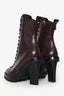 Valentino Burgundy Leather Soul Rockstud Boot Size 36