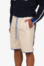Gucci Beige Web Striped Bermuda Shorts Size M Men's