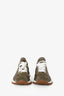 Brunello Cucinelli Olive Green Nylon Suede Trim Lace-Up Sneakers Size 37