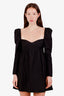 Reformation Black Cotton Farley Long Sleeve Mini Dress Size 4