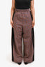 Golden Goose Brown/Multicolour Plaid Wool Wide-Leg Pants Size L