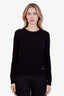 Prada Black Virgin Wool Ribbed Logo Sweater Size 40